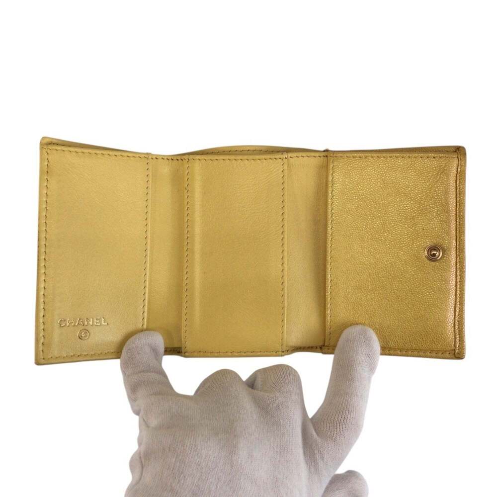 CHANEL Yellow Leather Logo Wallet - Picture 6 of 10